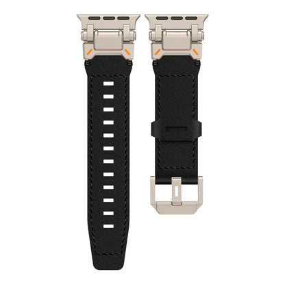 Stylish Leather Band with Metal Clip for Apple Watch