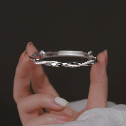 Elegant Woven Silver Bracelet for Women Classic Jewelry