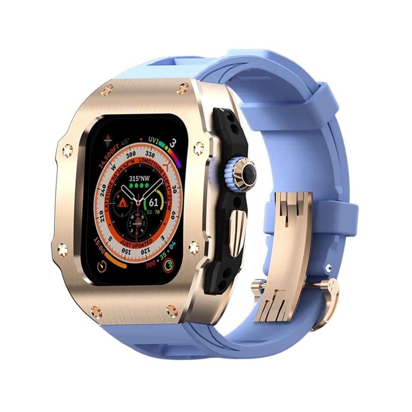 Durable Rubber Band & Metal Case for Apple Watch Ultra