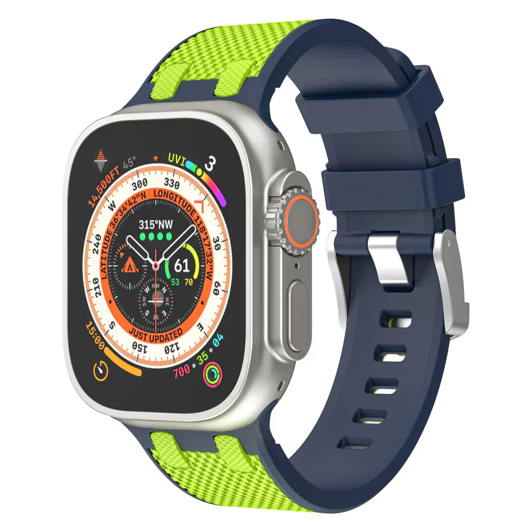 Stylish Dual Tone Apple Watch Silicone Strap