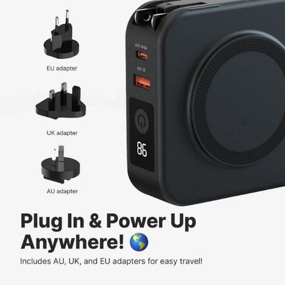 Compact 5 Port Travel Charger With Wireless Charging Pad
