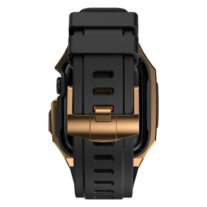 Colorful Rubber Apple Watch Strap With Metal Case