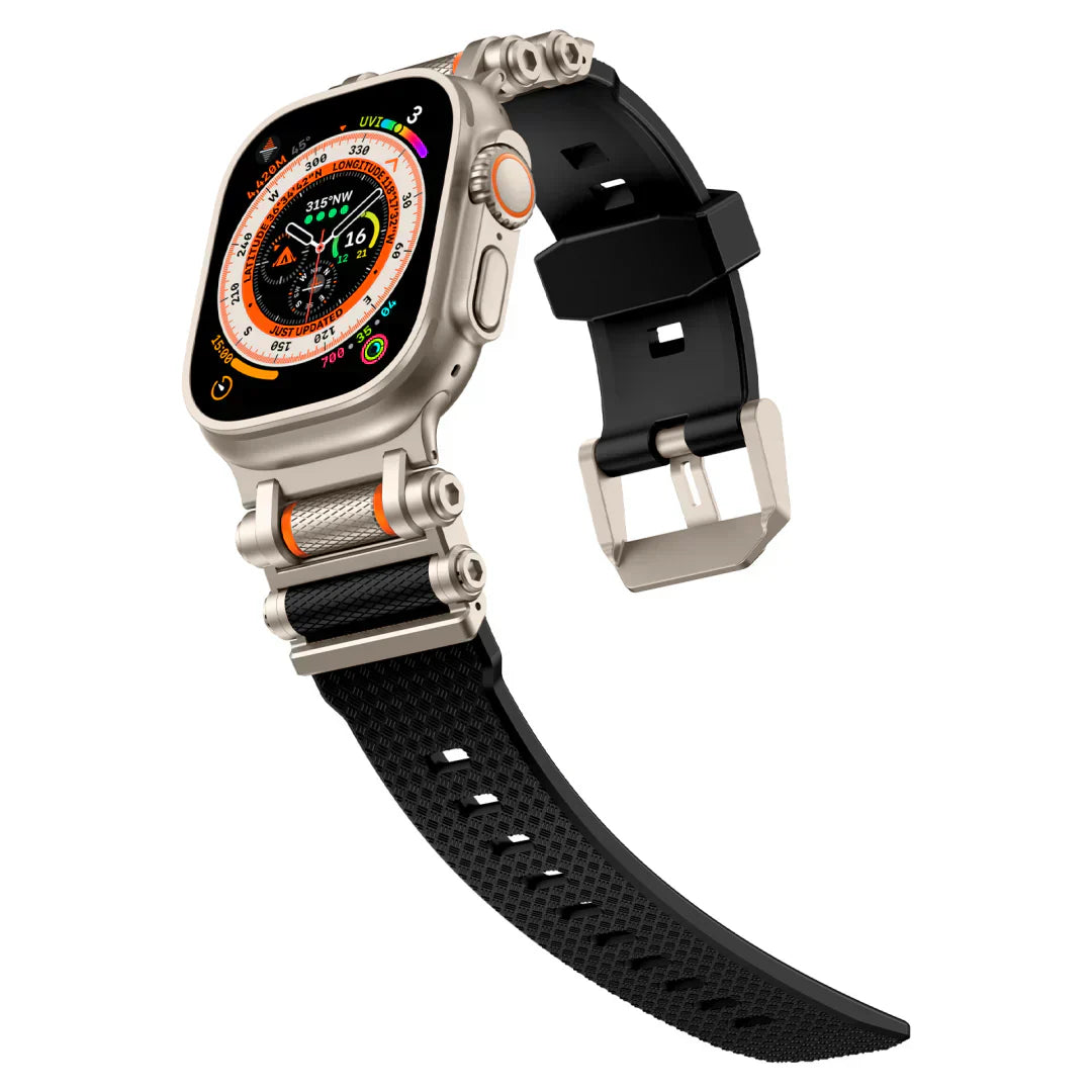 Durable Rotating Apple Watch Band with Silicone Strap