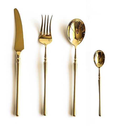 Luxury Silver Tone Stainless Steel Cutlery Set - Lusomart