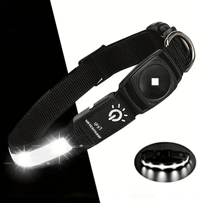 Waterproof LED Pet Dog Collar With Tracker Slot - Lusomart
