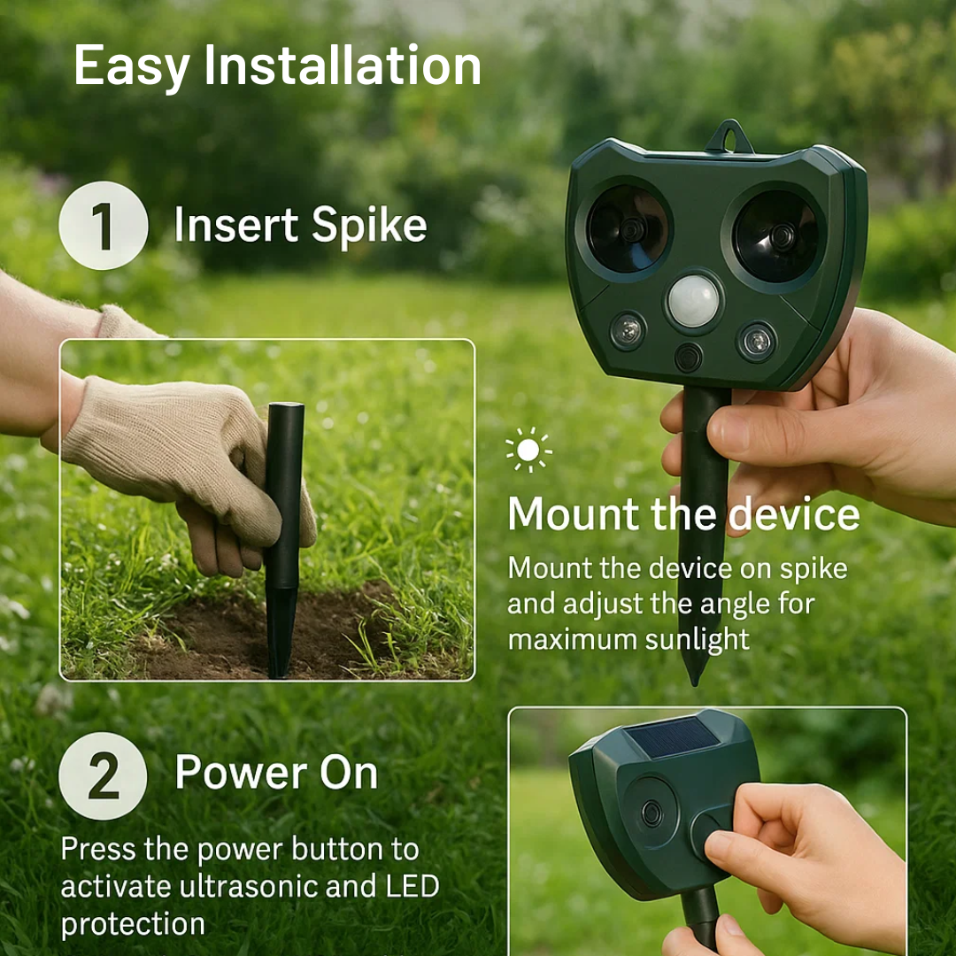 Outdoor Motion Activated Bird Repellent Device