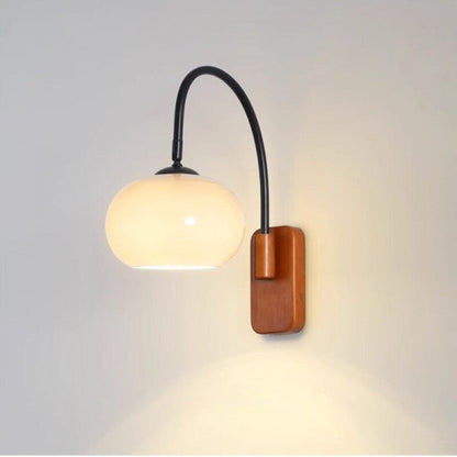 Stylish Orange Glass Adjustable Wall Lamp