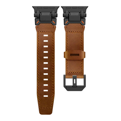 Stylish Leather Band with Metal Clip for Apple Watch