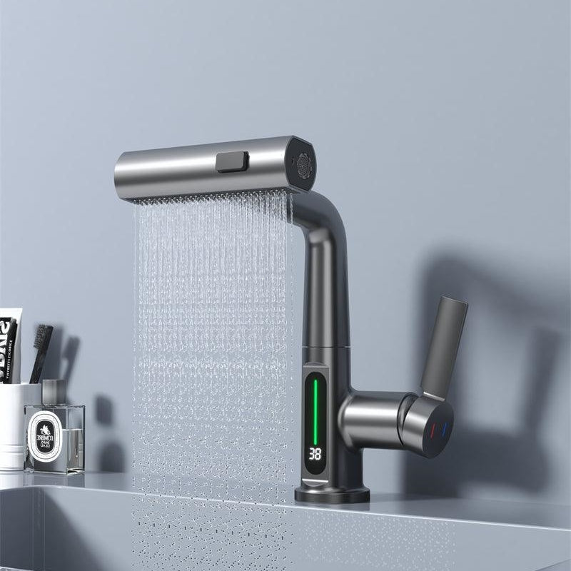 Stylish Brass Single Handle Faucet for Hot Cold Water - Lusomart