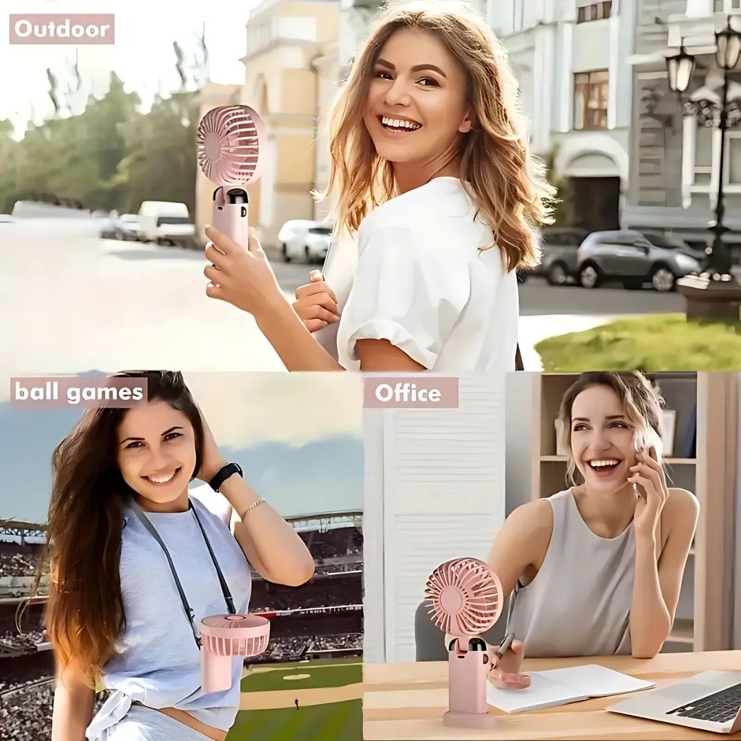 Portable Rechargeable Fan, Quiet 5-Speed Adjustable