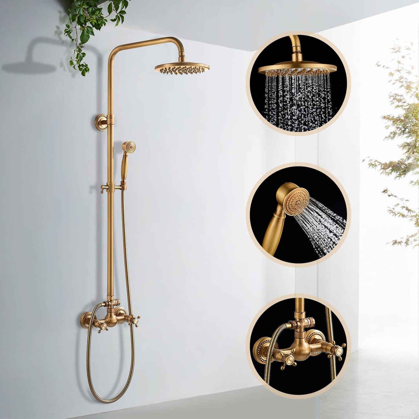 Classic Bronze Adjustable Wall Mount Shower Set - Lusomart