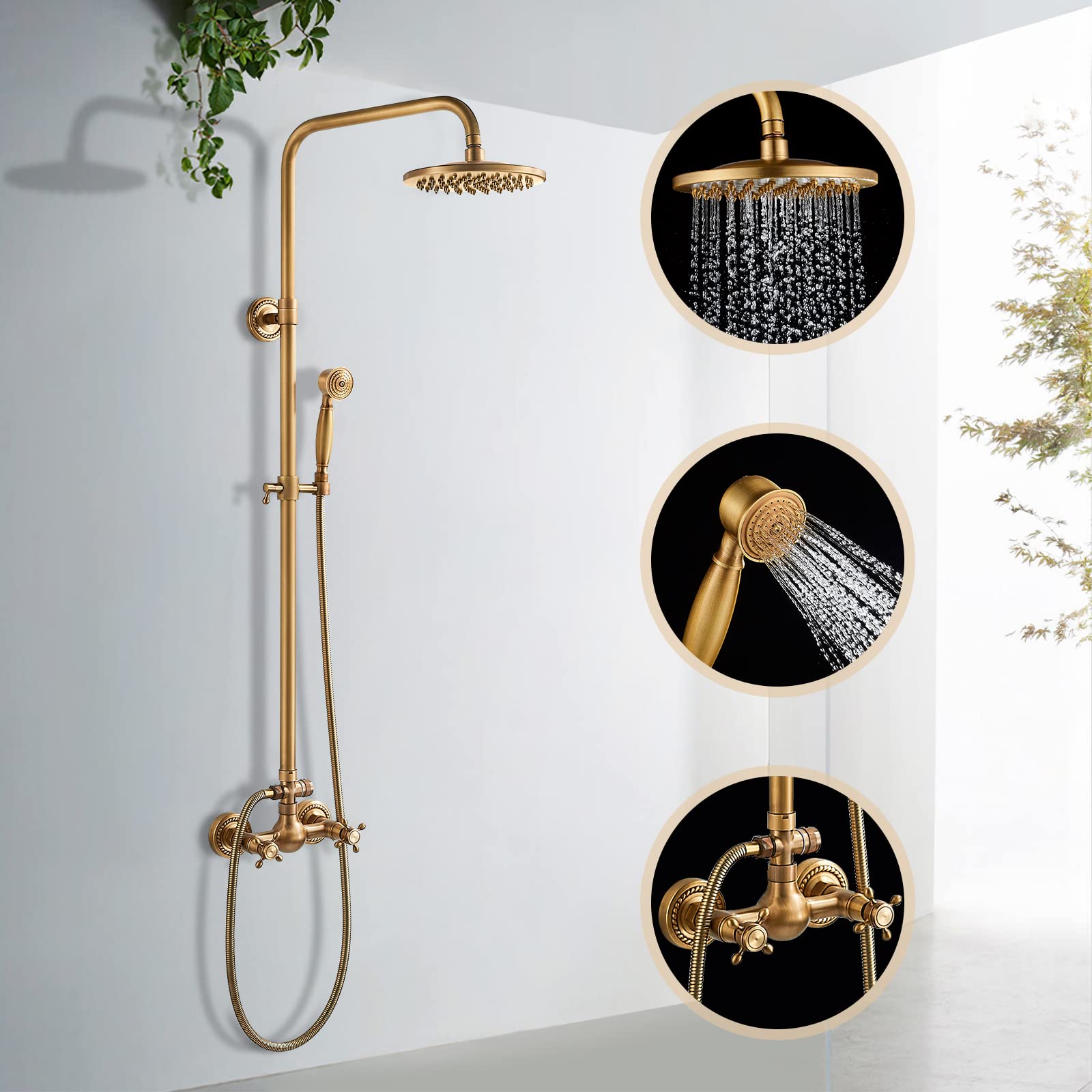 Classic Bronze Adjustable Wall Mount Shower Set - Lusomart
