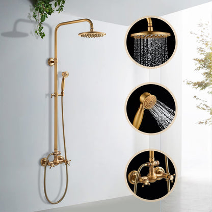 Classic Bronze Adjustable Wall Mount Shower Set - Lusomart
