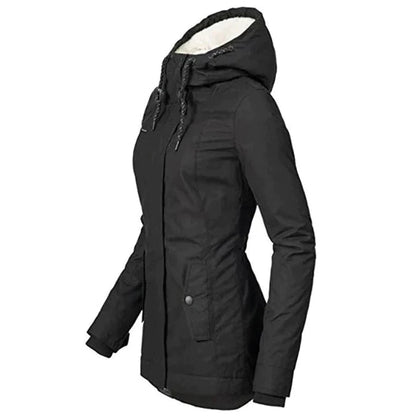 Warm Quilted Waterproof Parka Coat for Ladies