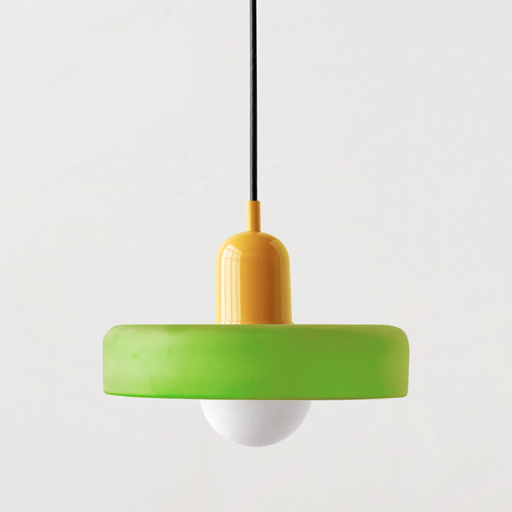 Colorful Glass Drop Pendant Light With Adjustable Arm