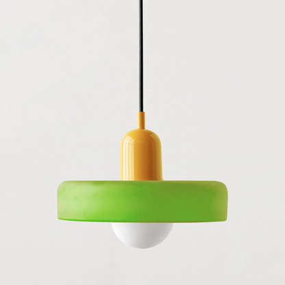 Colorful Glass Drop Pendant Light With Adjustable Arm