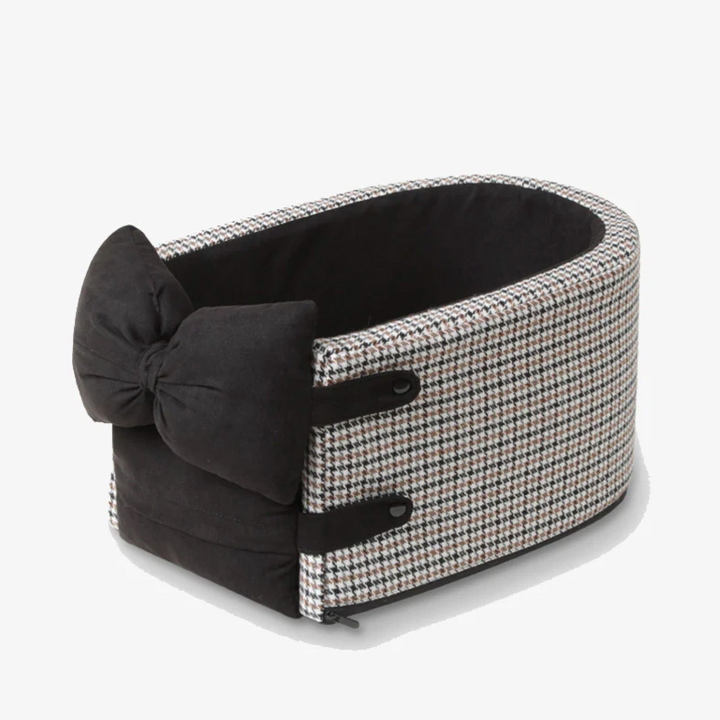 Cozy Houndstooth Pet Car Console Seat