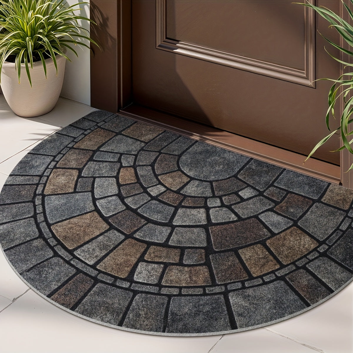 Round Colorful Welcome Mat for Home Entrance - Lusomart
