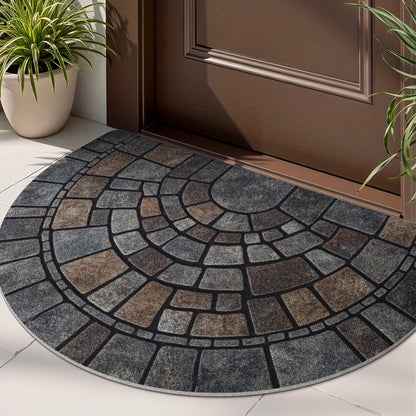 Round Colorful Welcome Mat for Home Entrance - Lusomart