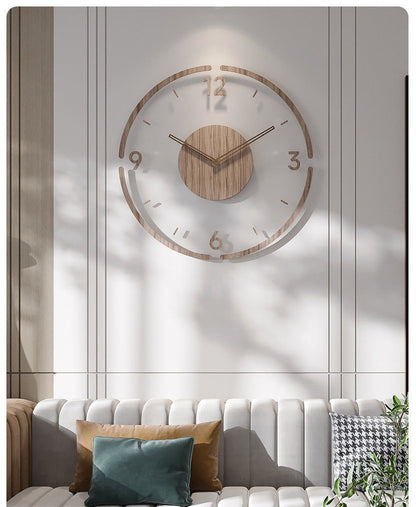 Natural Wooden Silent Wall Clock 35cm Home Decoration