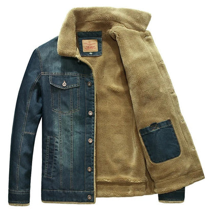 Classic Blue Jacket with Warm Fleece Inside