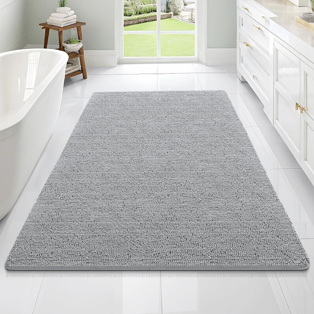 Plush Bathroom Mat Soft Non Slip Absorbent Floor Rug
