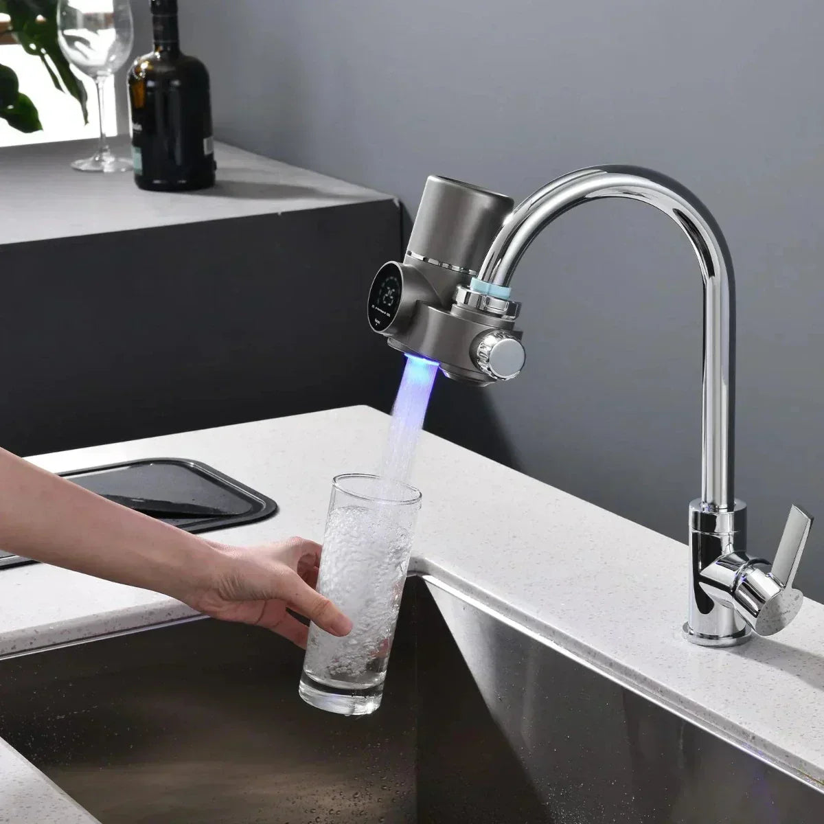 PureFlow LED Water Purifier Faucet Filter With Screen