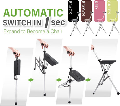 Portable Hiking Staff with Integrated Rest Seat