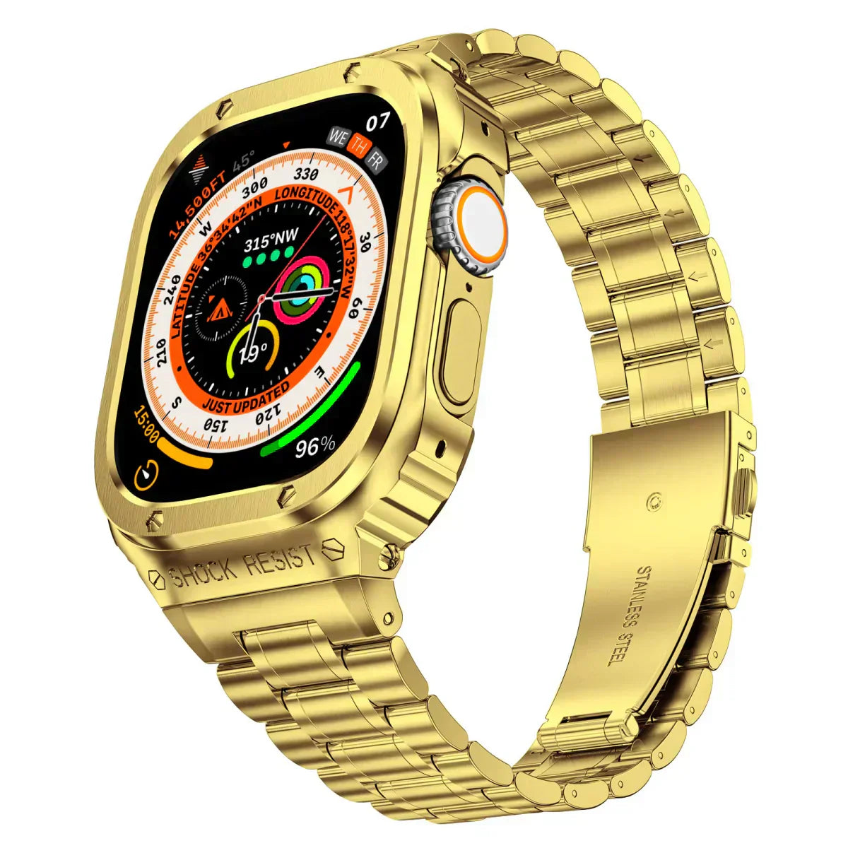 Durable Metal Watch Band with Clear Cover