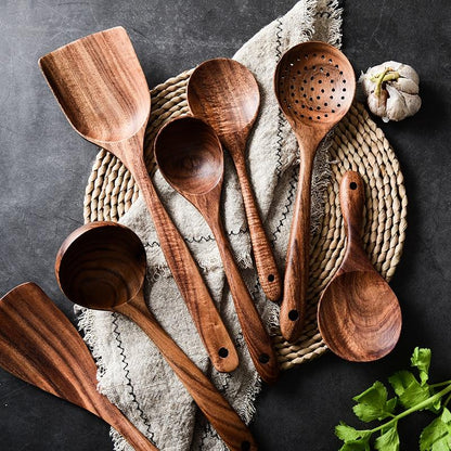 Natural Wood Cooking Utensil Set