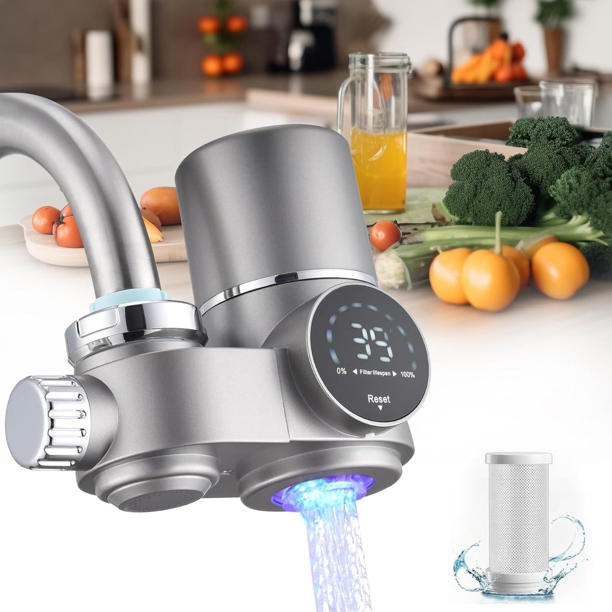 PureFlow LED Water Purifier Faucet Filter With Screen