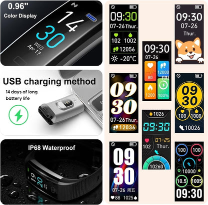 Fitness Smart Watch Water Resistant Blood Pressure Monitor