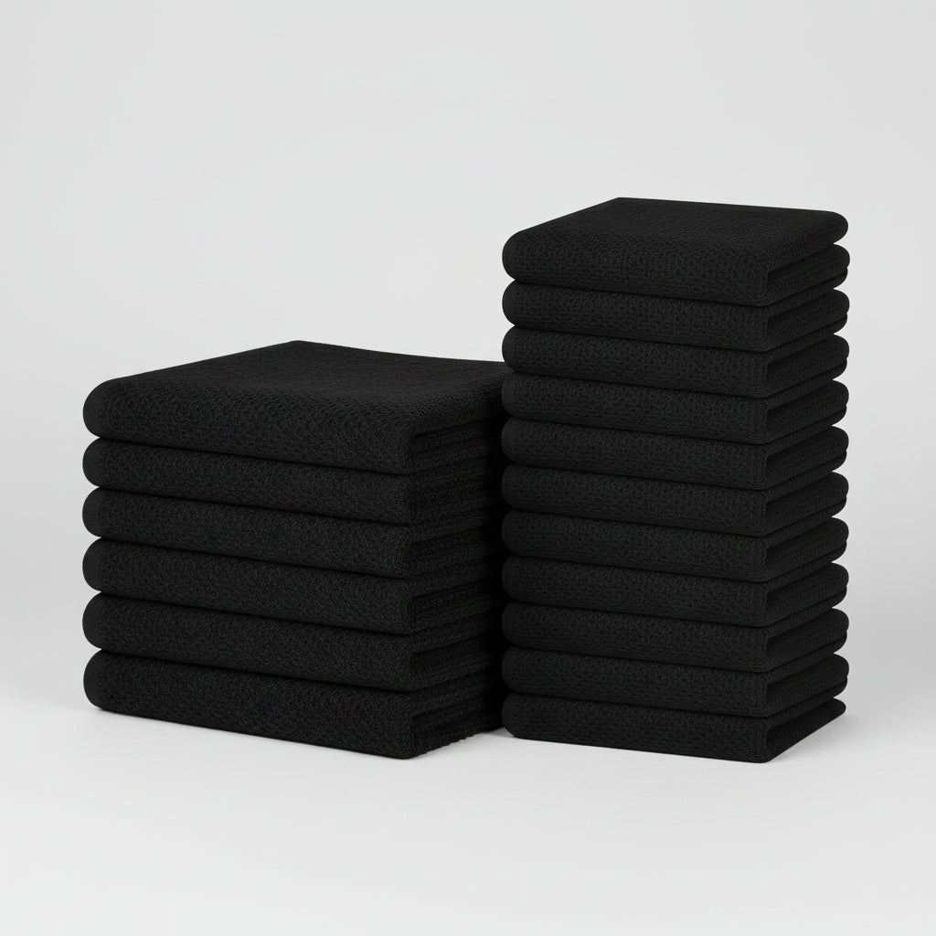 Gentle Kitchen Dish Towels Set Thick Absorbent Textured Weave