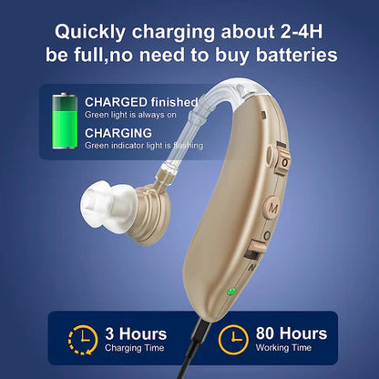 Discreet Rechargeable Ear Hearing Aids Noise Cancelling