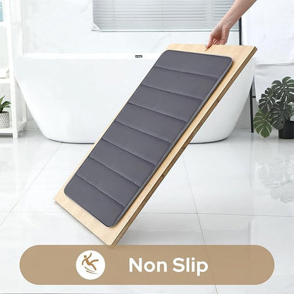 Comfortable 3-Piece Memory Foam Bathroom Mats, Anti-Slip