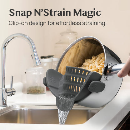 Silicone Pot Colander Clip On Kitchen Strainer