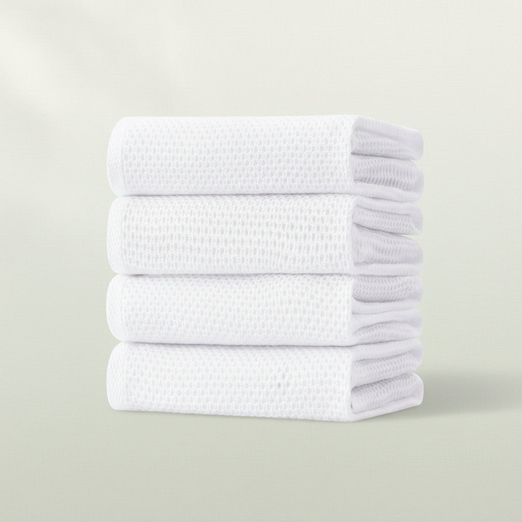 Gentle Kitchen Dish Towels Set Thick Absorbent Textured Weave
