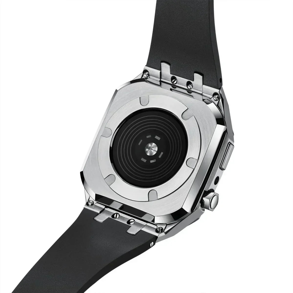 Durable Silicone and Stainless Steel Apple Watch Case