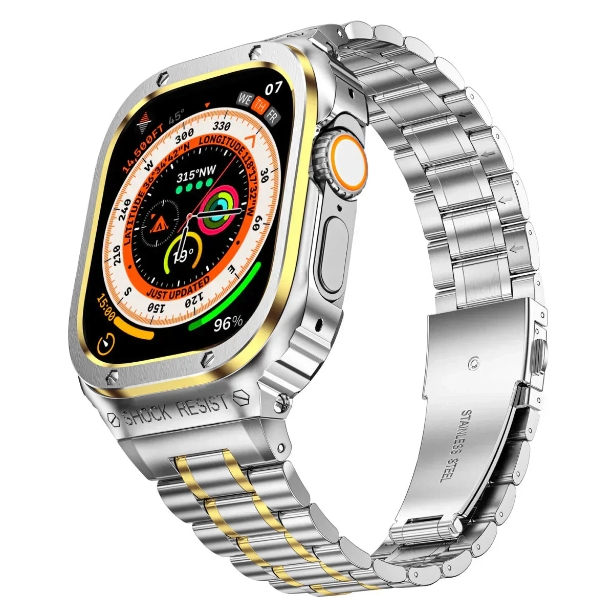 Durable Metal Watch Band with Clear Cover