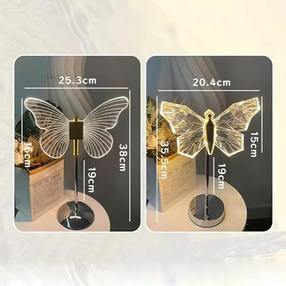 Elegant Glass Butterfly LED Bedside Table Lamp