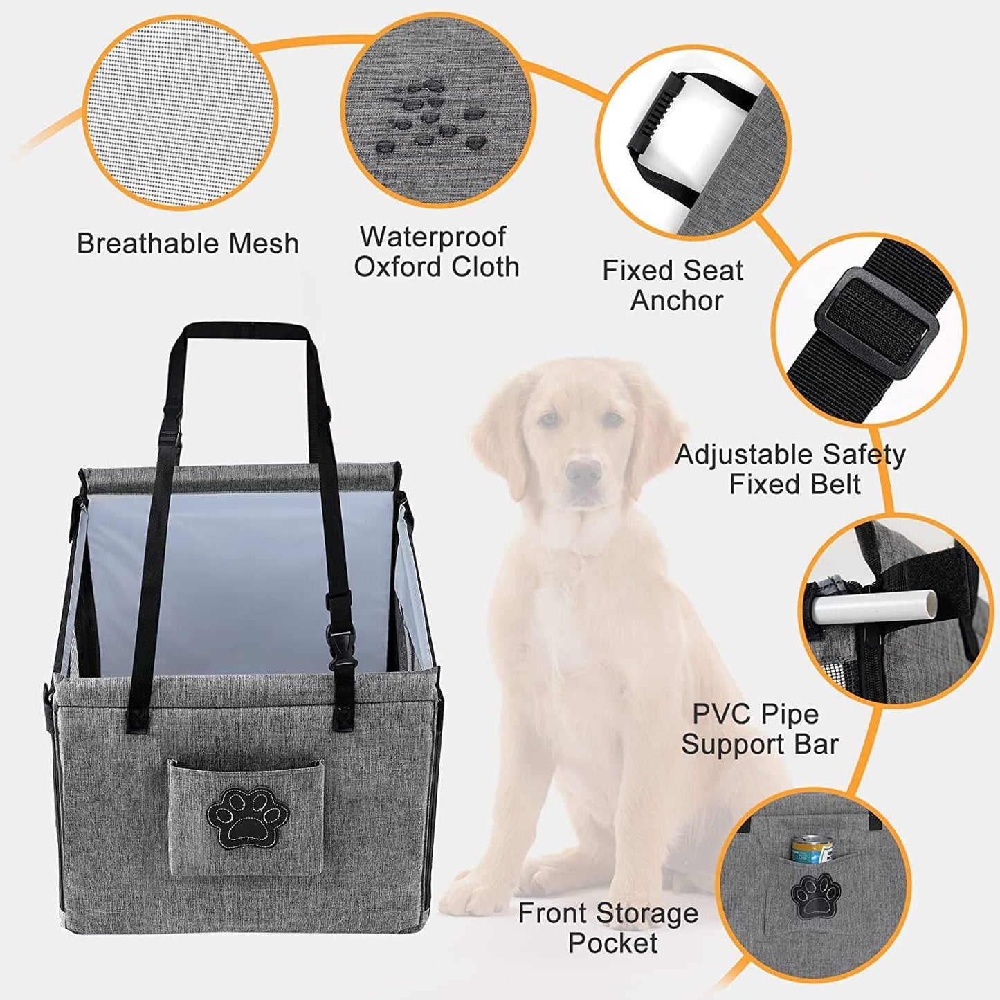 Pet Friendly Large Waterproof Car Seat Booster