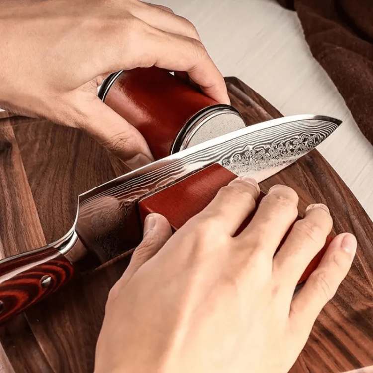 Easy Use Dual Stage Kitchen Knife Sharpener for Dull Blades