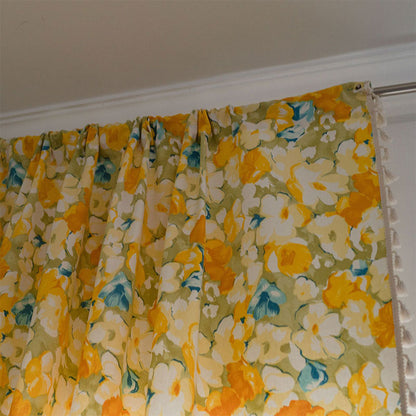 Bright Floral Lightweight Window Curtain