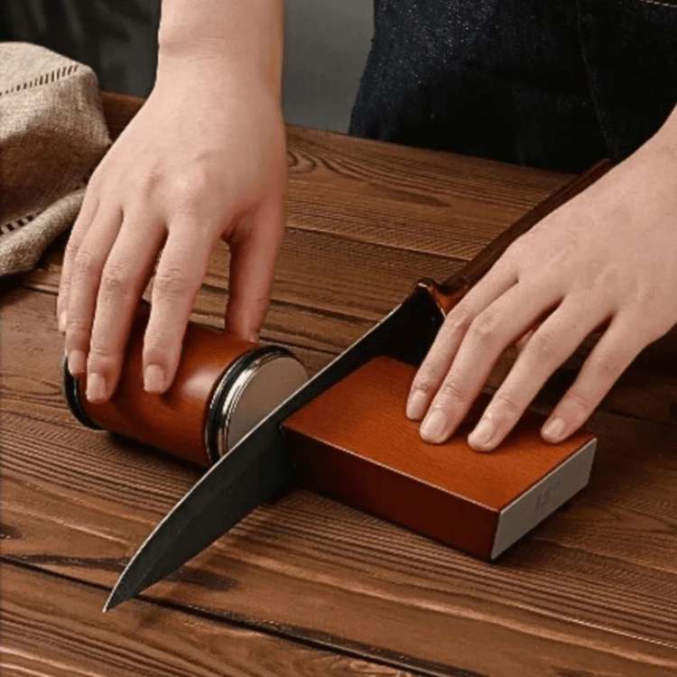 Easy Use Dual Stage Kitchen Knife Sharpener for Dull Blades - Lusomart