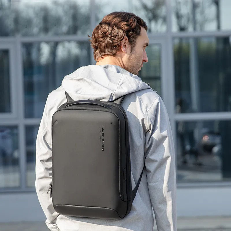 Durable Lightweight Laptop Backpack Black Grey Protection - Lusomart