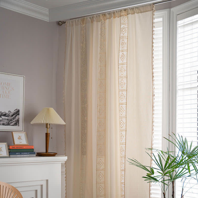 Neutral Semi Sheer Window Curtain Set