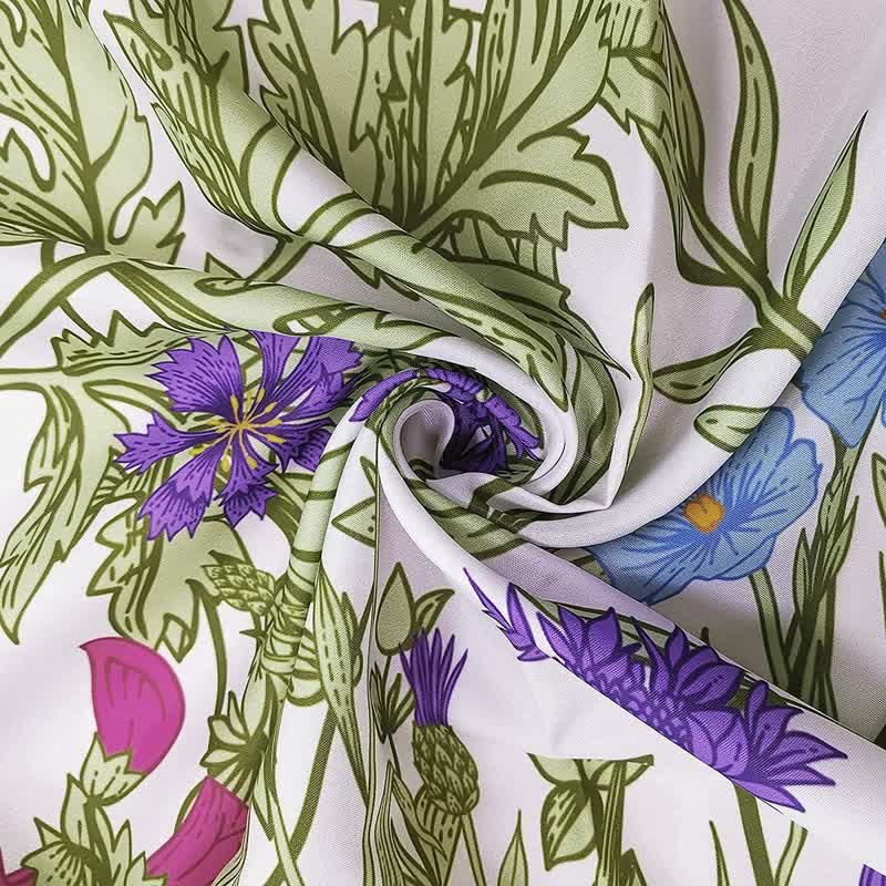 Pastoral Style Plants Waterproof Shower Curtain-3