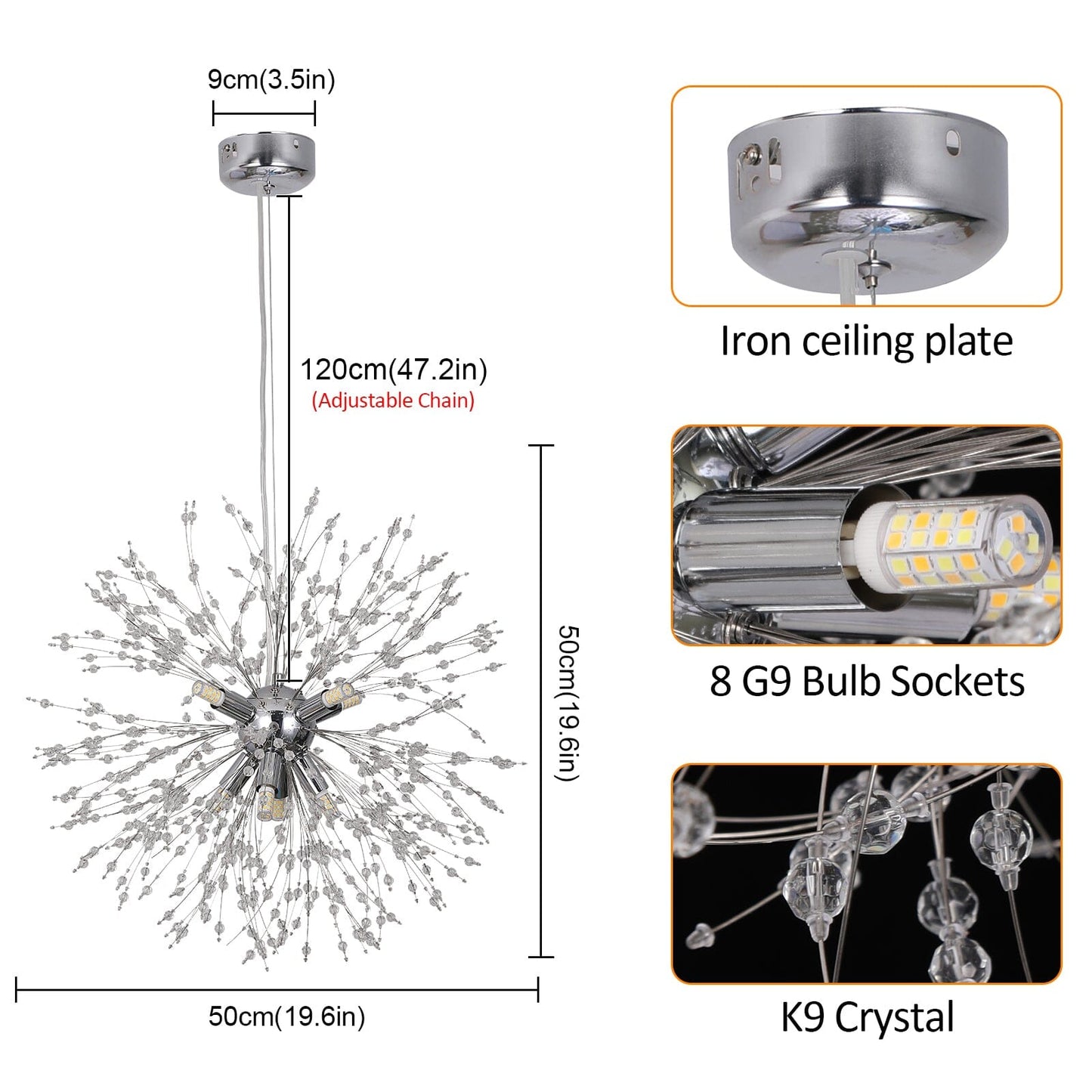 Luxurious Crystal Floral Pendant Light Fixture