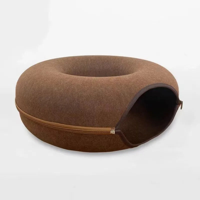 Soft Kitty Play Tunnel Bed for Hiding and Fun