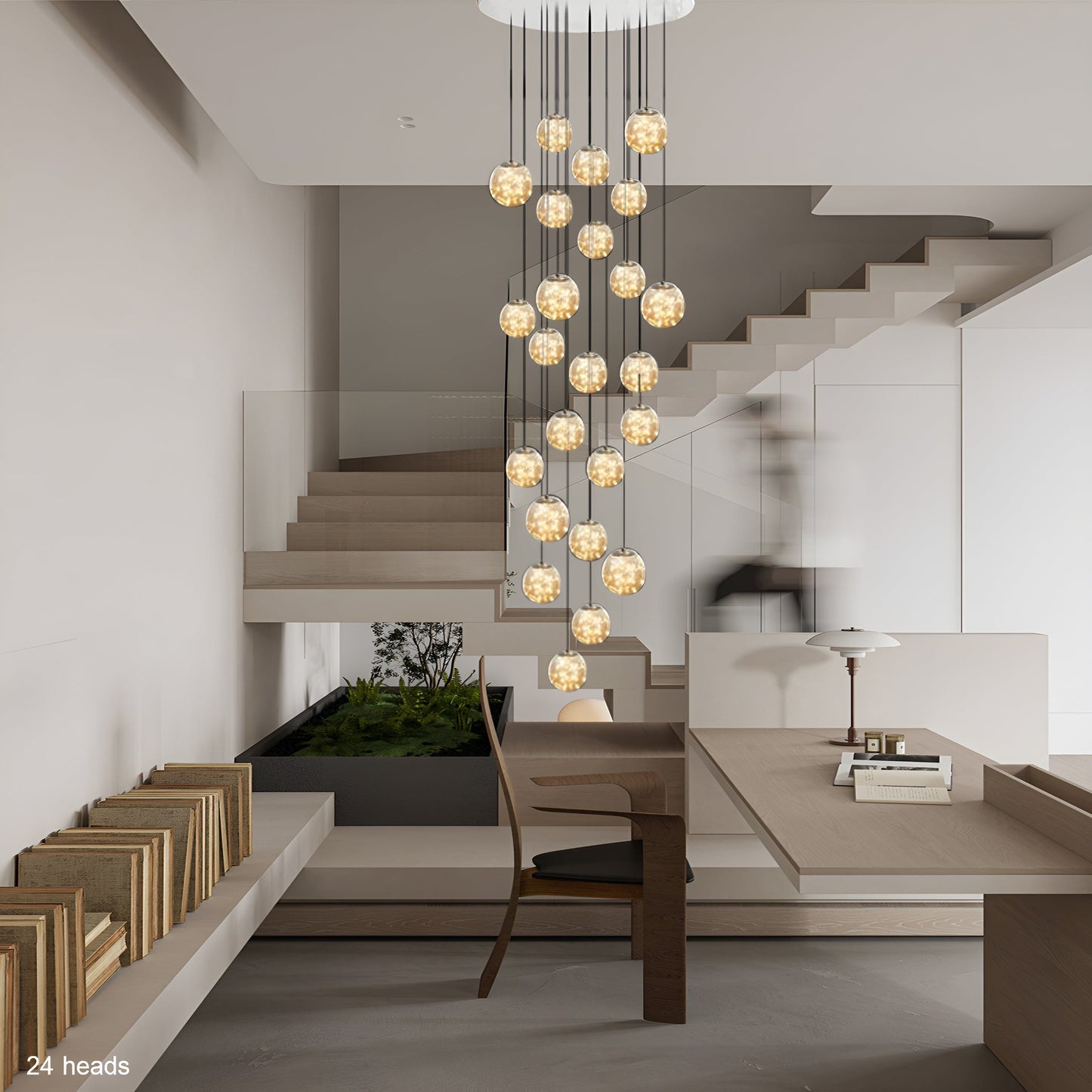 Elegant Glass Globe Stairway Lighting Fixture
